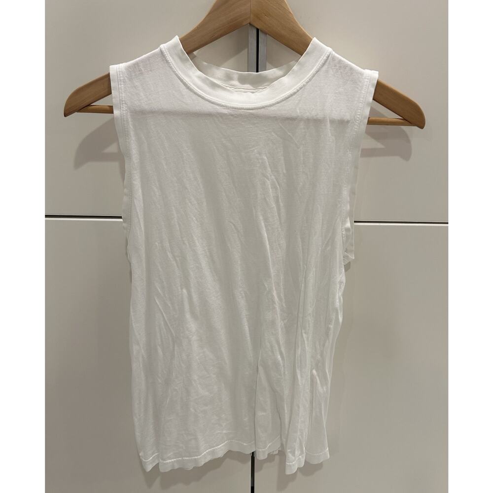 Lululemon All Yours Tank Top White Size 2 Relaxed Fit Organic Cotton Training